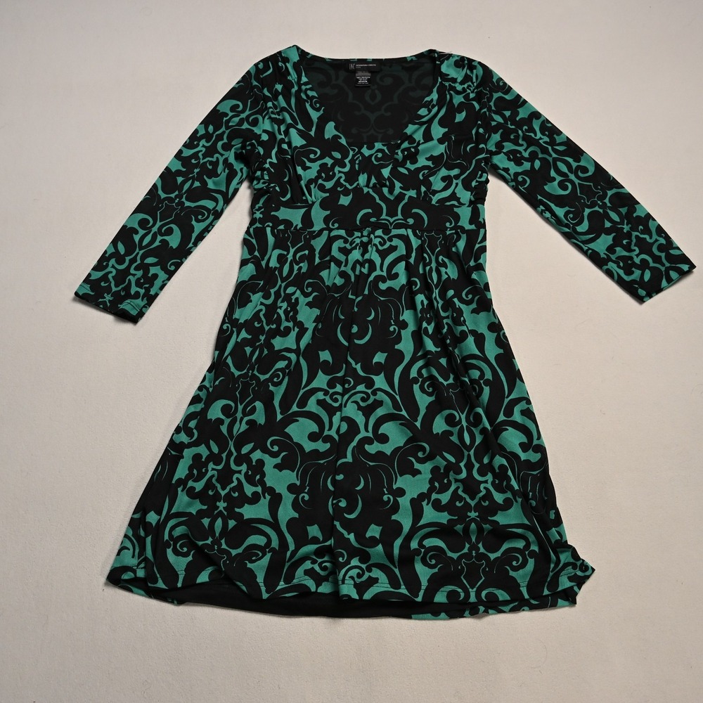 INC International Dress Womens Medium A Line Knee Length Scoop Neck Whimsigoth